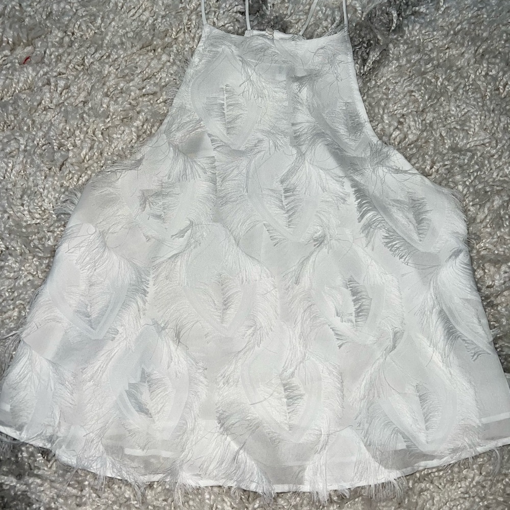 Mango white feather blouse